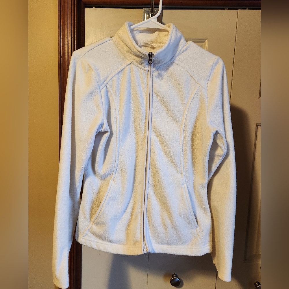 Cream Fleece Jacket Size Small Zip Up